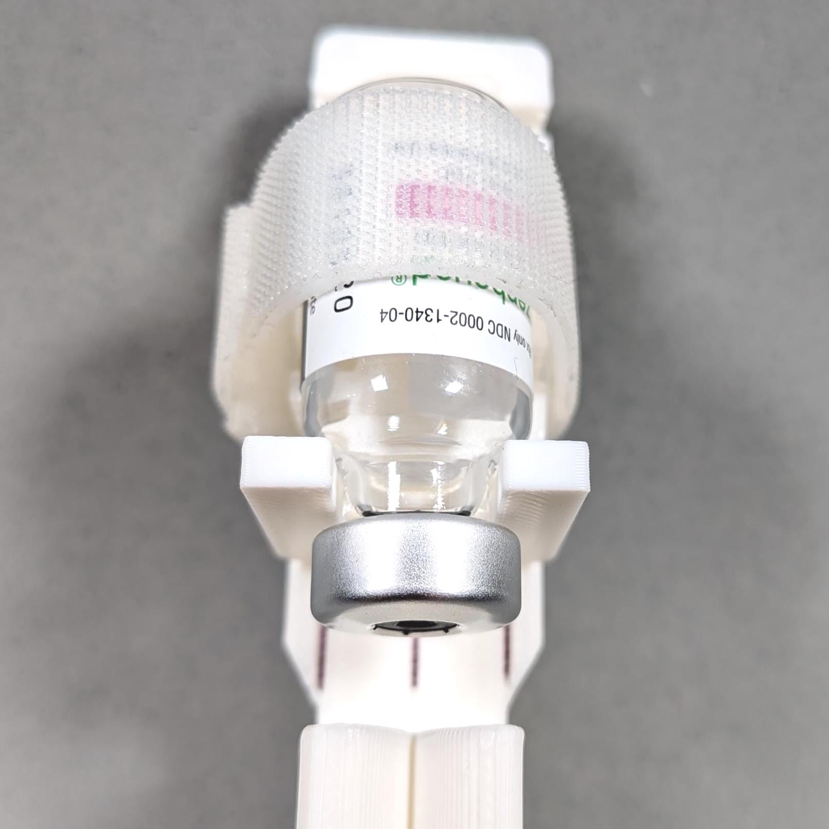 Adjustable Syringe Guide and Vial Holder with User-Friendly Finger Handle for 2 - 30 mL Vials