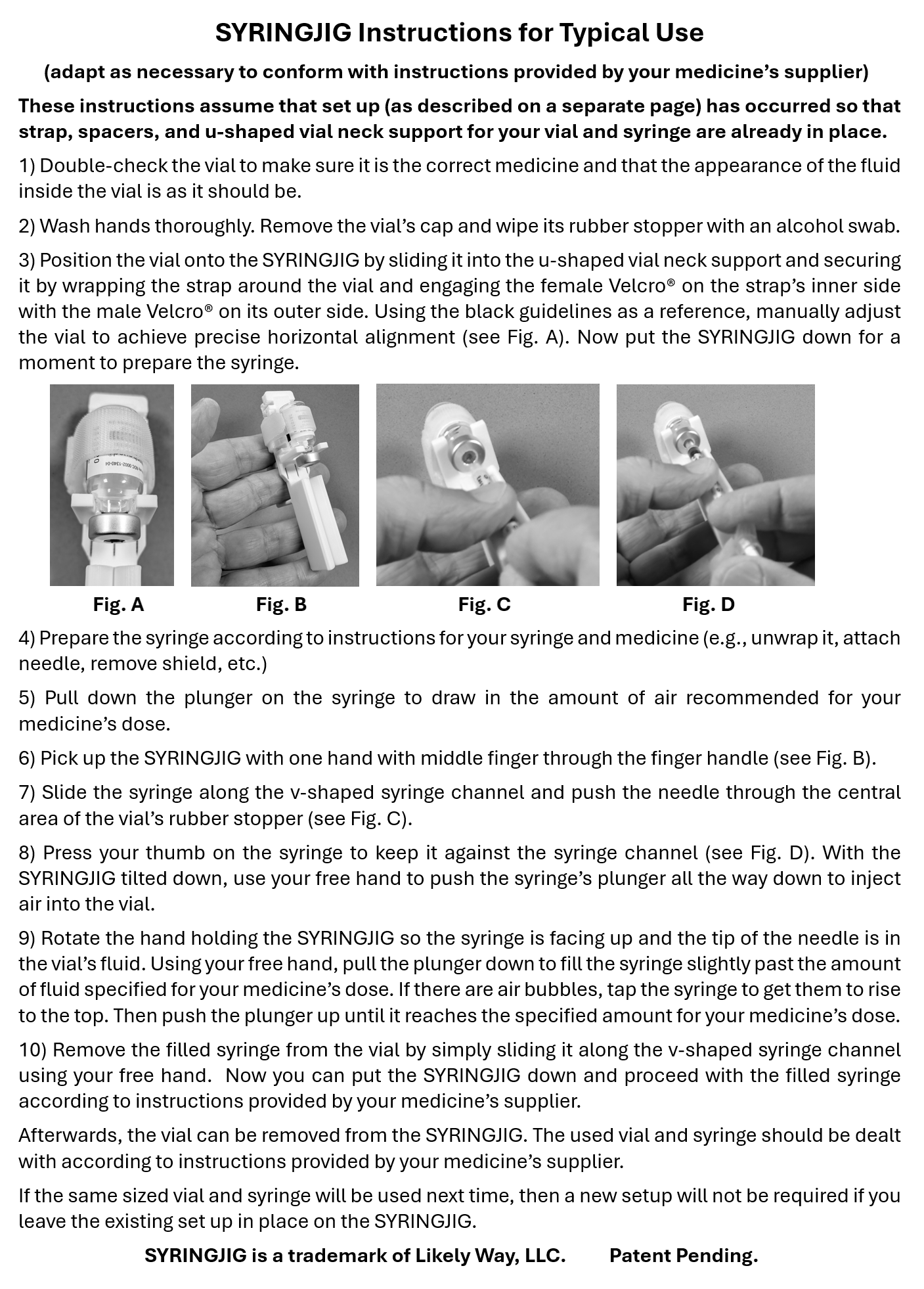 Adjustable Syringe Guide and Vial Holder with User-Friendly Finger Handle for 2 - 30 mL Vials