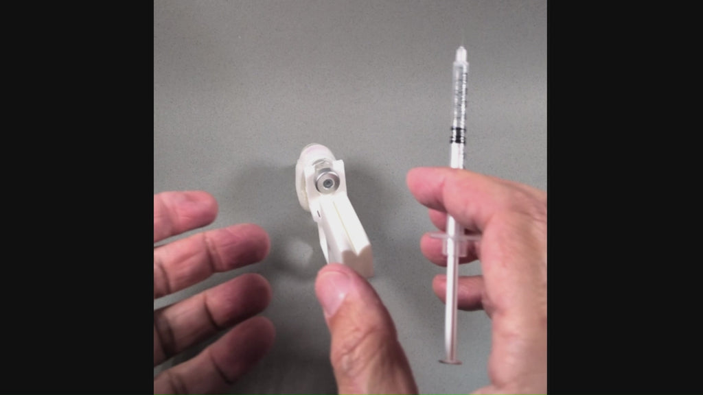 Adjustable Syringe Guide and Vial Holder with User-Friendly Finger Handle for 2 - 30 mL Vials